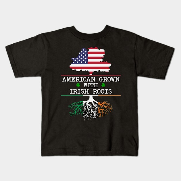 American Grown With Irish Roots - Gift Ireland Irish Kids T-Shirt by Houseofwinning